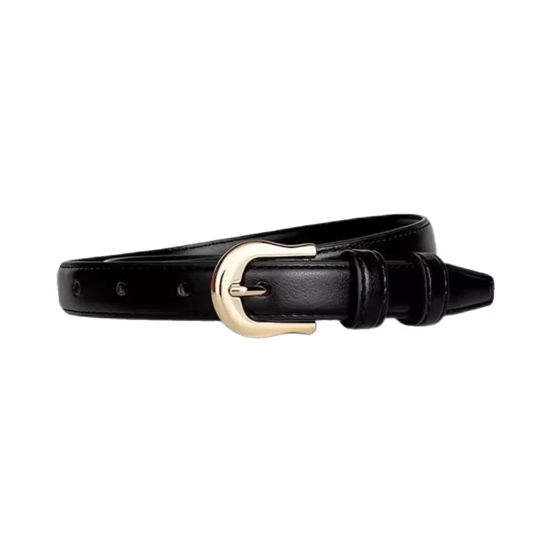 Belt Summer Brown Belt with Fine Matching Western Pants Simple and Versatile Belt 2024 New Fashion Decoration - Acros