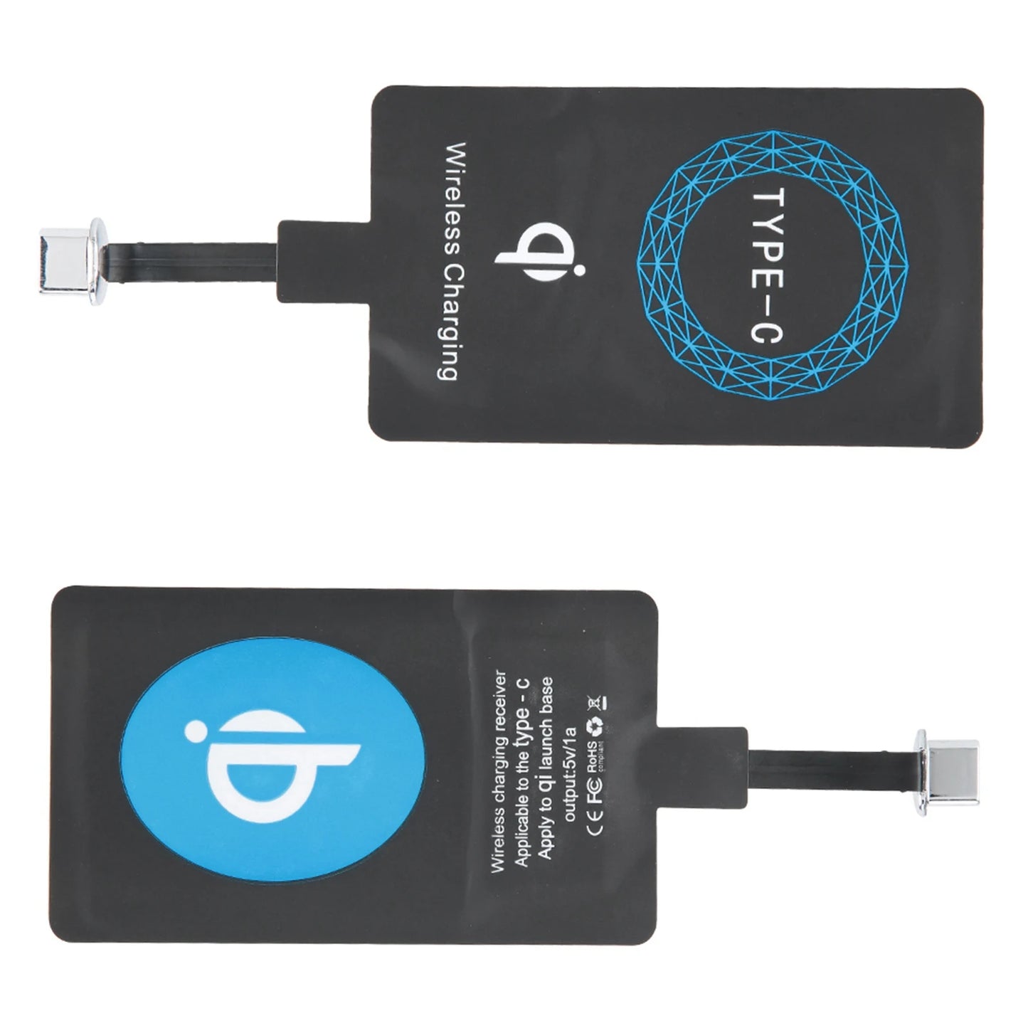Ansoff 2-pack Type C wireless charger adapters and portable charging receivers for Type C smartphones, compact and innovative design.