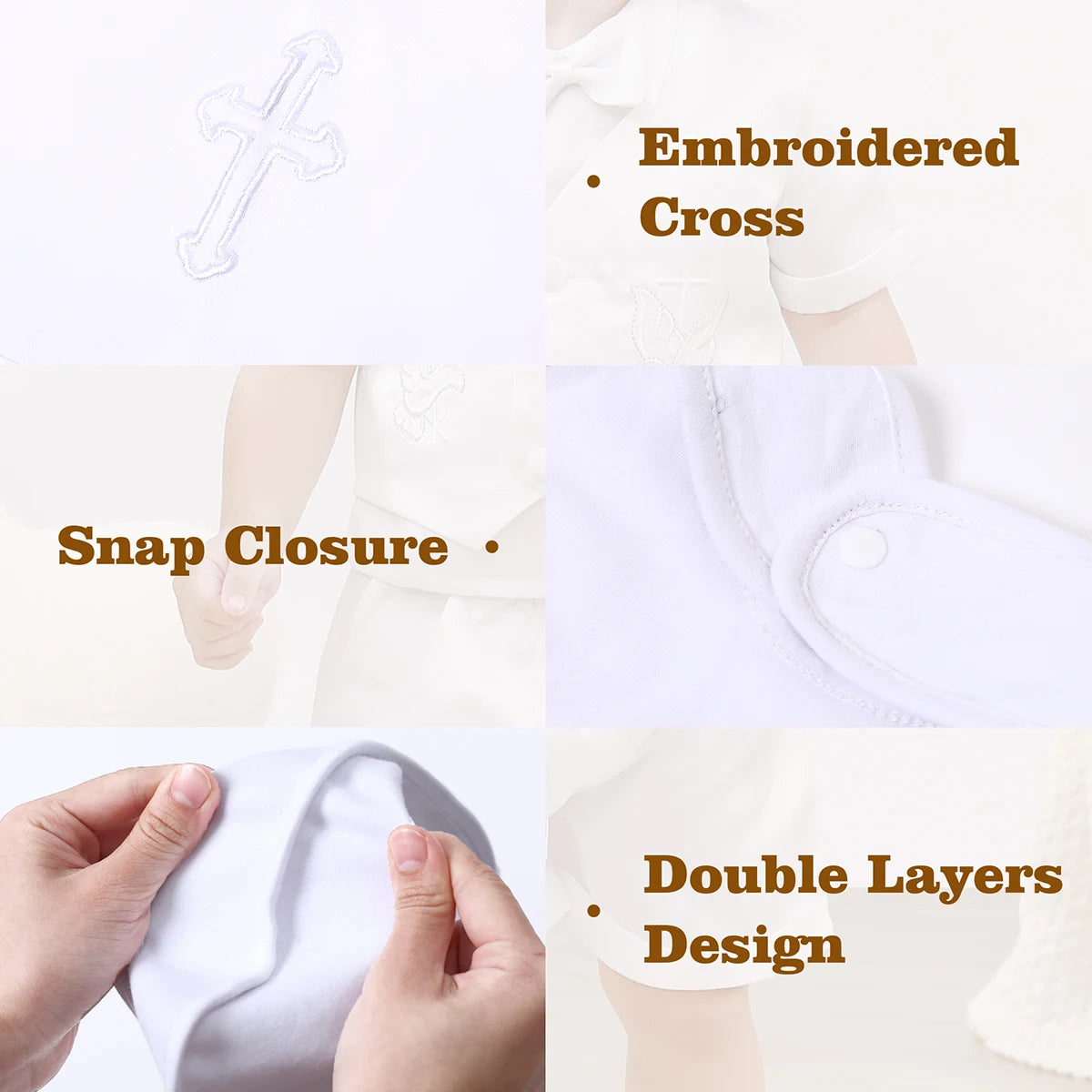 Baby Boys Baptism Outfits Infant Christening Church Blessing Suit Newborn Easter Birthday Party Girft White Clothes Set