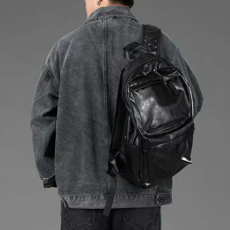 Men's denim jacket by Ansoff featuring casual, loose-fit streetwear style with Korean-inspired design and classic jean outerwear.