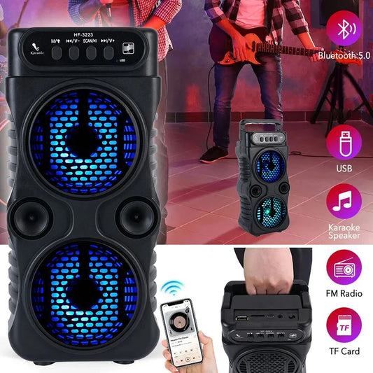 Versatile Outdoor Wireless Speaker; Dual 3 Inches Stereo with Bass Subwoofer, USB Power for Home Parties