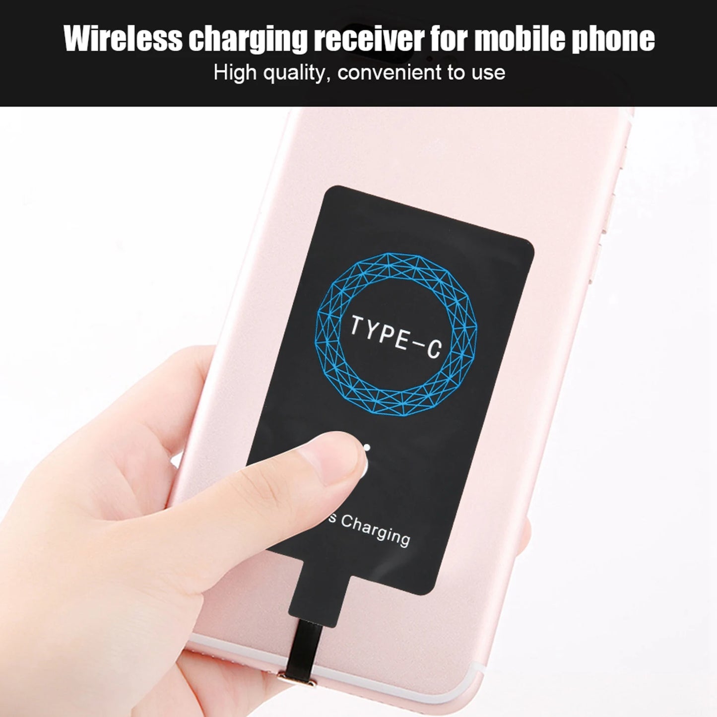 Ansoff 2-pack Type C wireless charger adapter and portable receiver for Type C mobile phones, compact and easy to use.