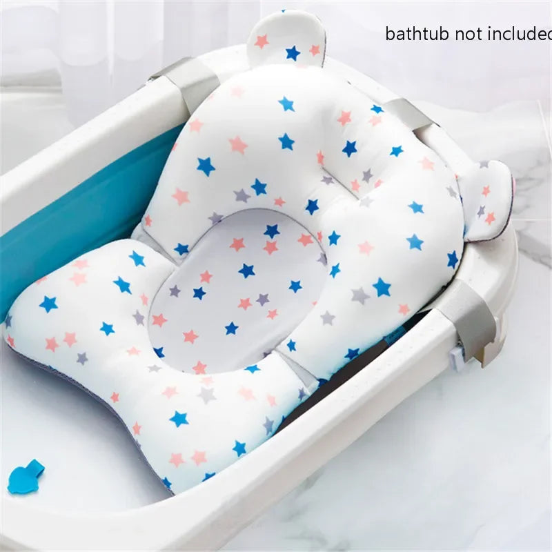Ansoff baby shower bath tub pad with non-slip surface, soft animal-shaped cushion for newborn safety and comfort during bath time