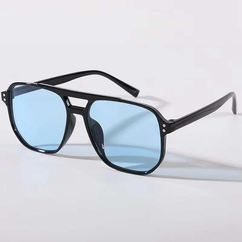 Vintage Men Women Big Sunglasses Men Square Shades Brand Designer Unisex Sun Glasses Black Lense Male Female Sunglasses UV400 - Acros