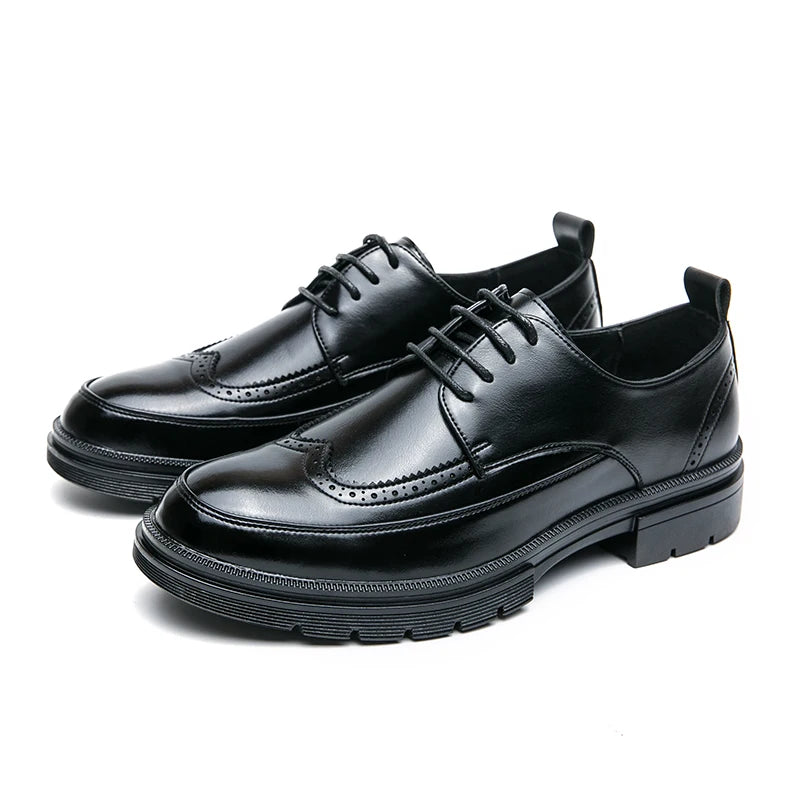 Men's Dress Shoes Fashion Office Business Leather Shoes For Men Classic Wedding Brogues Social Formal Shoes Man