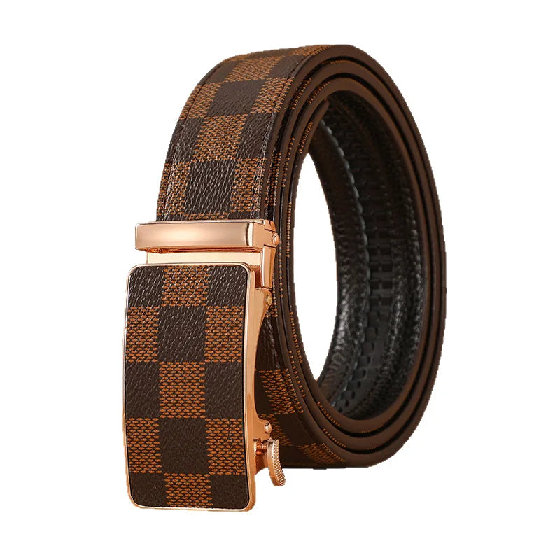 Ansoff men's luxury leather belt with metal buckle, high-quality designer strap for jeans or business wear.
