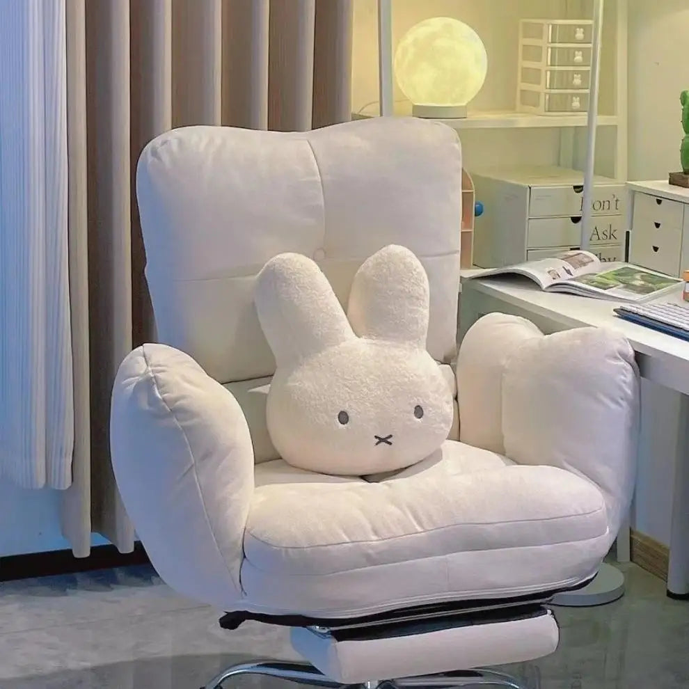 Ansoff Miffy plush doll with black eyes, soft kawaii bed pillow and sofa cushion, perfect gift for girls and boys.
