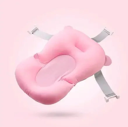 Ansoff baby shower bath tub pad with non-slip animal-shaped soft cushion for newborn safety and comfort in the bathtub