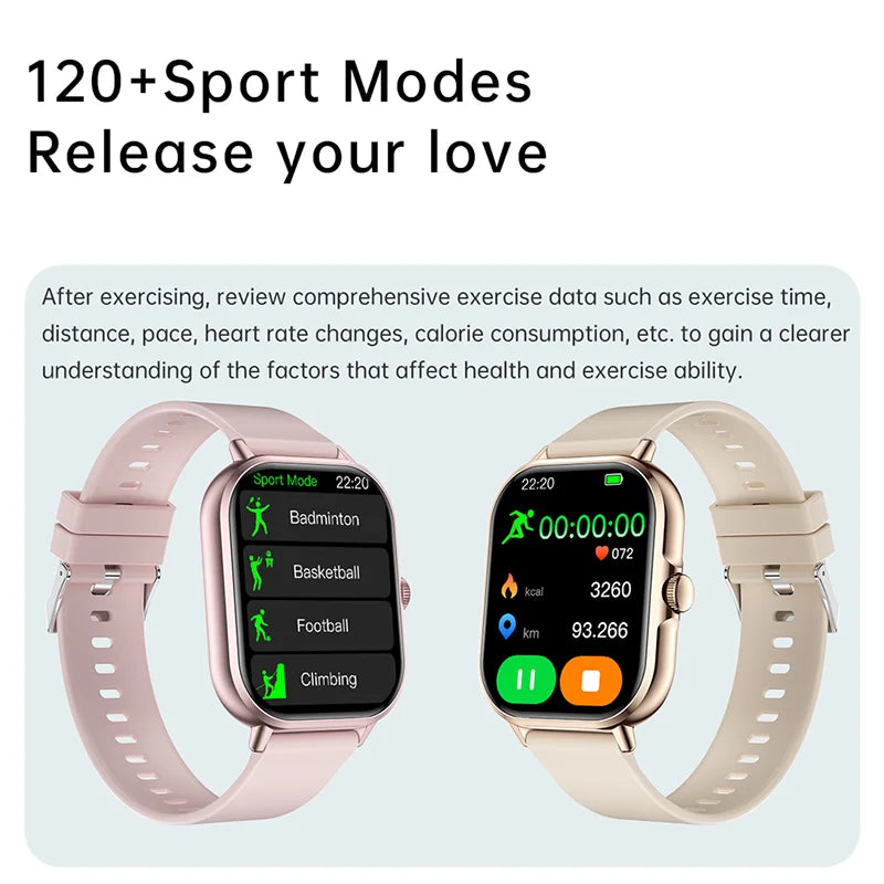2025 2.01'' Smart Watch BT Call Play Music Heart Monitor Smartwatch Fitness Clock Digital Sports Watches for Men Women Android