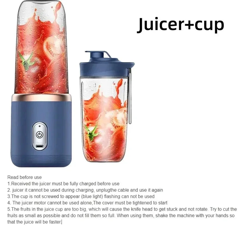 Ansoff 6-color portable USB blender with 400ml capacity, compact travel juicer for smoothies and milkshakes, mini electric kitchen mixer