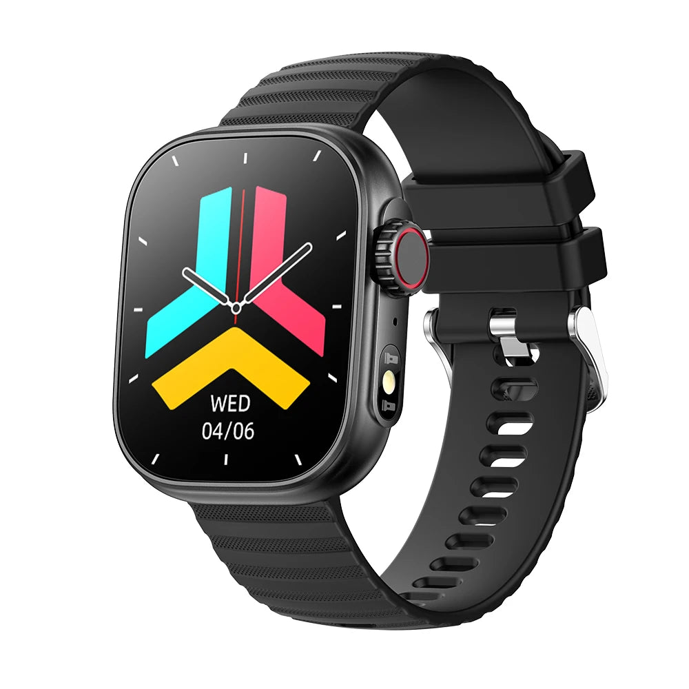 Ansoff smart watch with flashlight, body temperature monitor, Bluetooth call, fitness tracking, waterproof design for women.