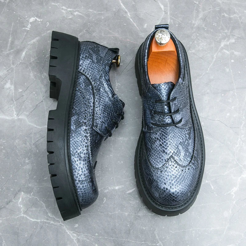 Ansoff men's luxury brogues with thick soles, elegant designer style, perfect for weddings and formal events.