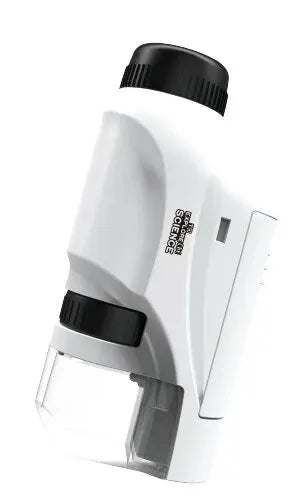 Ansoff handheld microscope with 60-120x magnification, LED light, battery-powered, designed for kids' science exploration.
