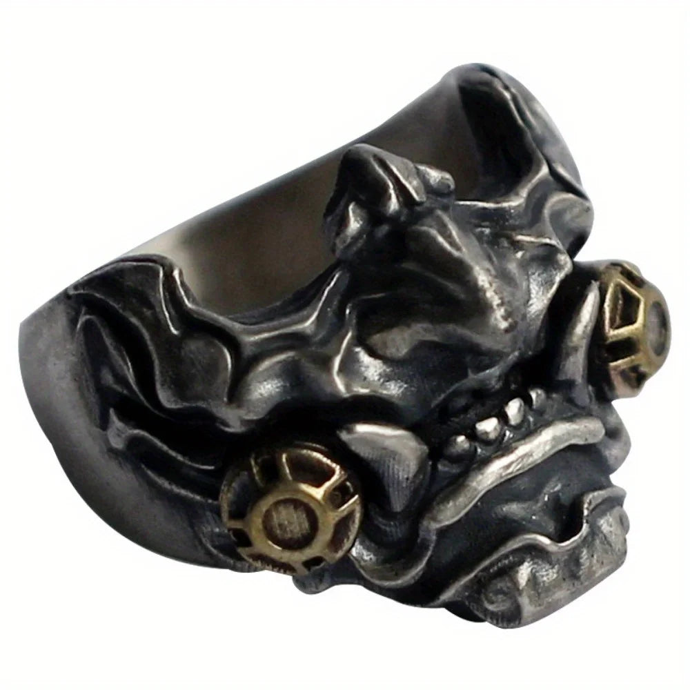 2024 Unique Punk Fashion Personality Retro Style Three-dimensional Ring European Pattern Artificial Ring Jewelry Wholesale