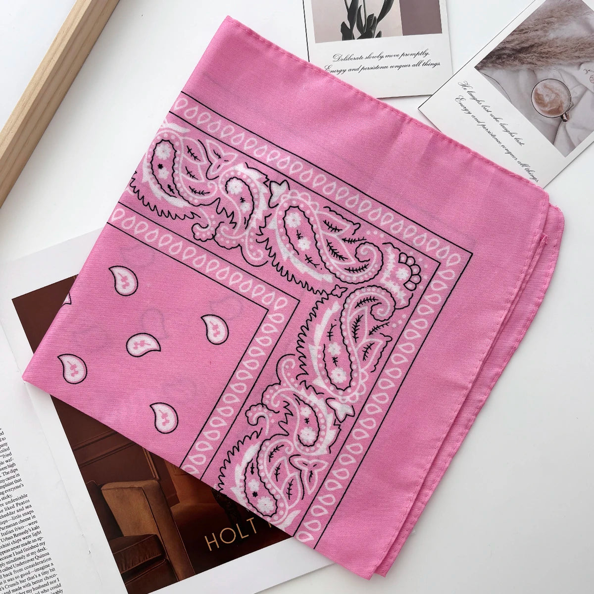 Ansoff unisex bandana hairband with paisley pattern, versatile headwear and hair wrap for men and women, cowboy and biker style.