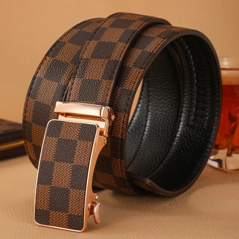 Ansoff men's luxury leather belt with metal buckle, high-quality designer belt for business and casual jeans wear.