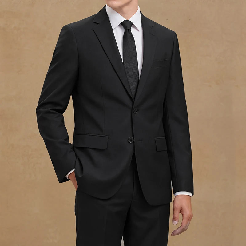 Men's spring-autumn casual and formal suit set by Ansoff, stylish two-piece suit with high-quality fabric, perfect for fashionable occasions.
