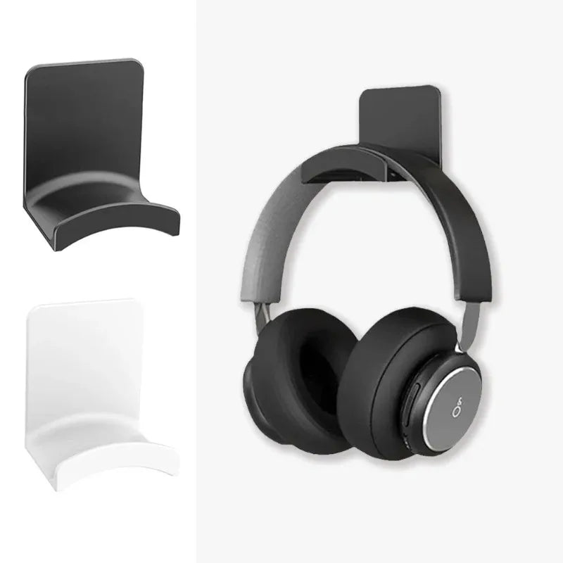 Ansoff universal headphone stand wall mount holder for gaming earphones, adhesive plastic hanger under desk support, headset organizer