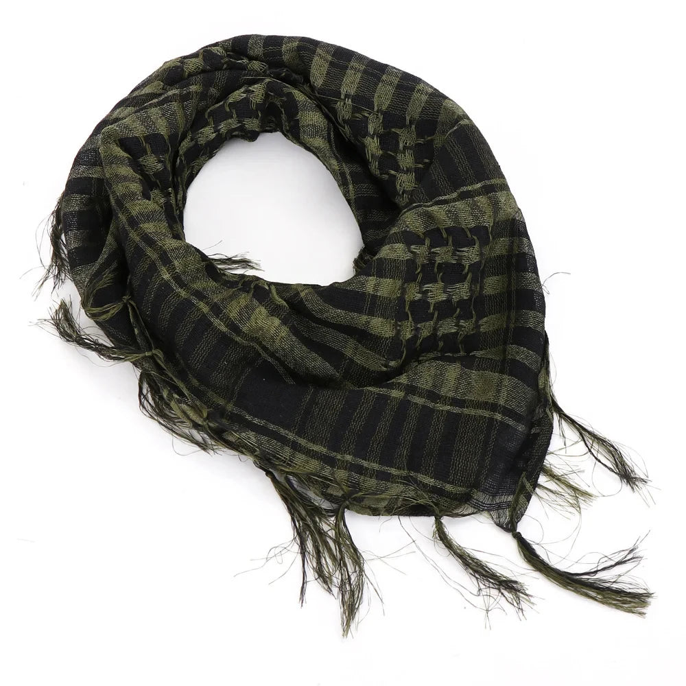 Lightweight Plaid Hijab Scarf for Men and Women Arab Desert Headscarf Soft Tactical Hiking Scarves Unisex Turban Military Shawl