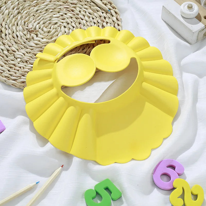 Baby Shower Soft Cap Adjustable Hair Wash Hat for Kids Ear Protection Safe Children Shampoo Bathing Shower Protect Head Cover - Acros