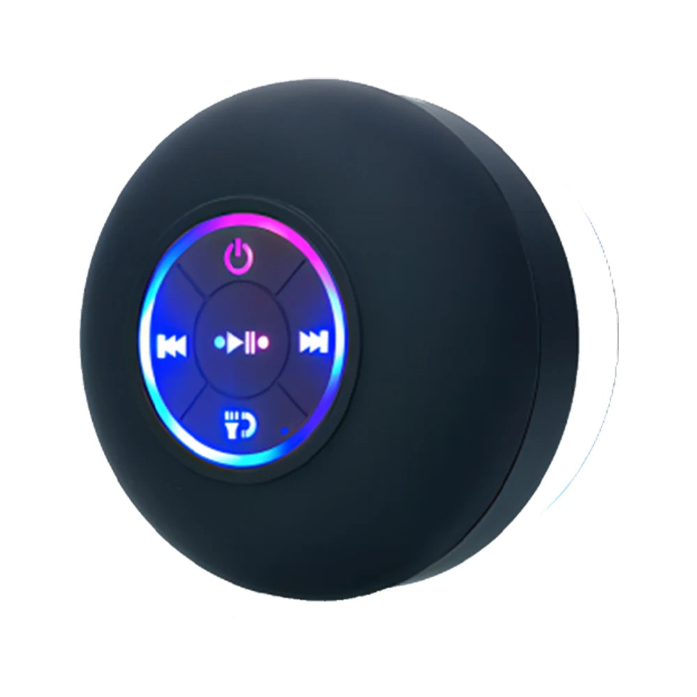 Portable Wireless Bluetooth Speaker LED Light IPX4 Waterproof Loudspeaker Outdoor Bathroom Large Suction Cup Stereo Sound Box - Acros