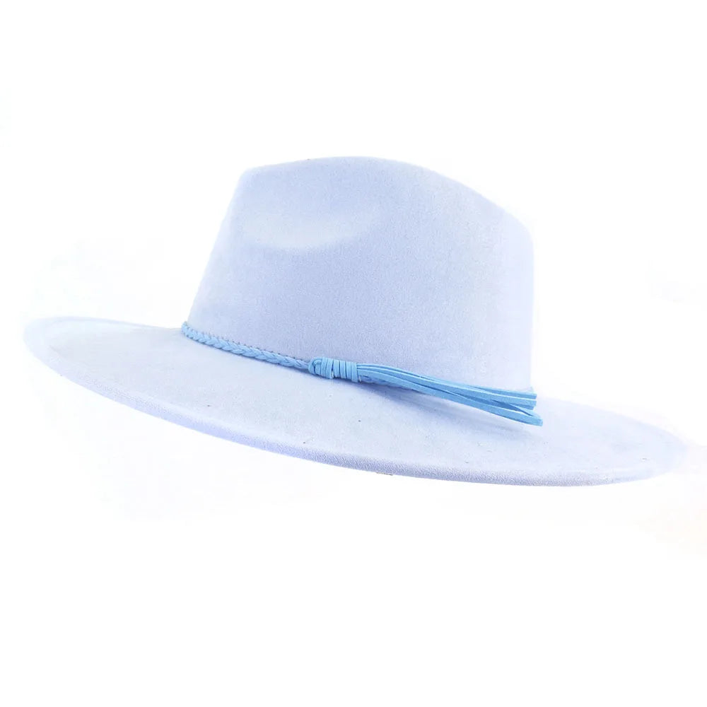 Ansoff Malachite Green suede fedora hat with wide brim for men and women, perfect for autumn and winter fashion.