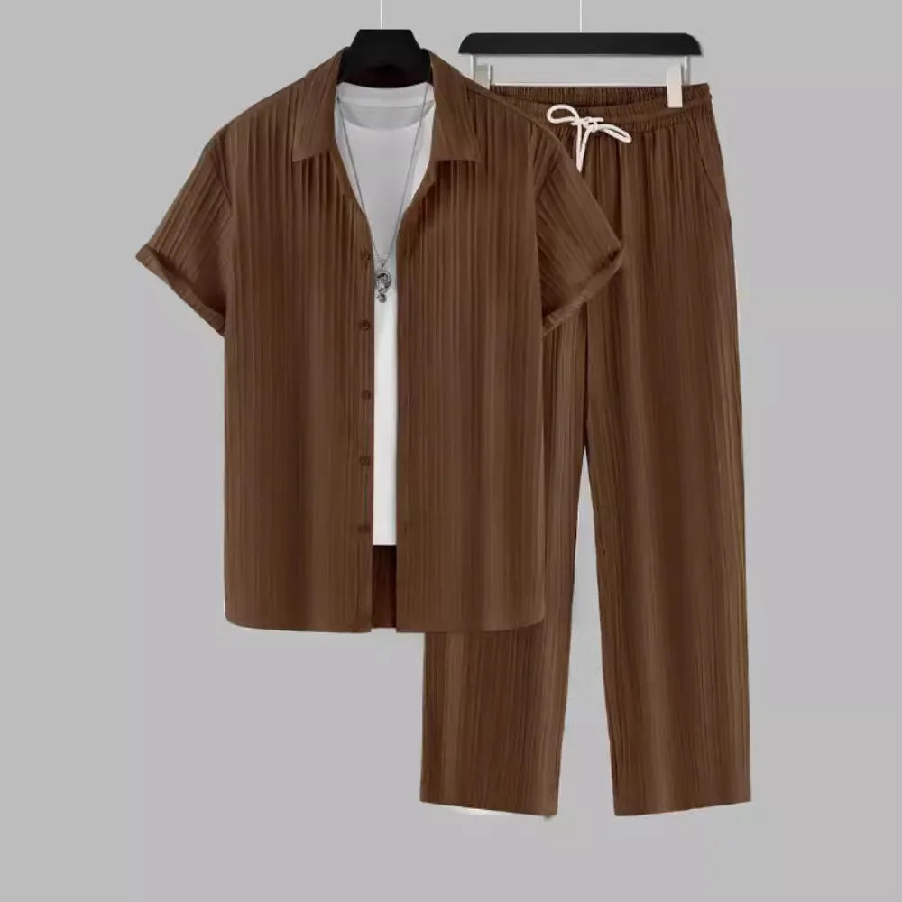 Men's summer suit by Ansoff, stylish men's clothing set featuring a lightweight suit perfect for warm weather.