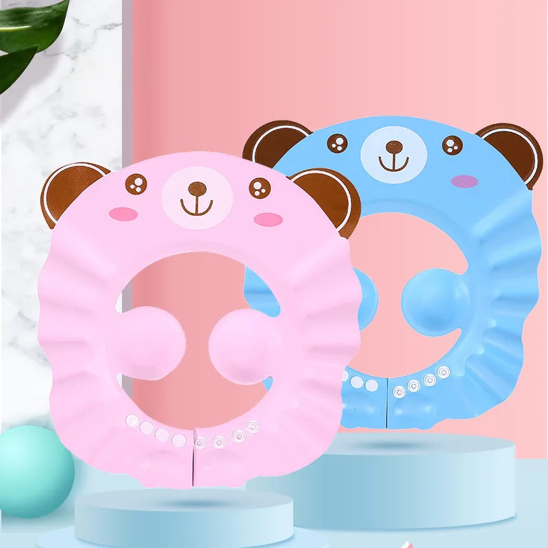 Baby Shower Soft Cap Adjustable Hair Wash Hat for Kids Ear Protection Safe Children Shampoo Bathing Shower Protect Head Cover - Acros