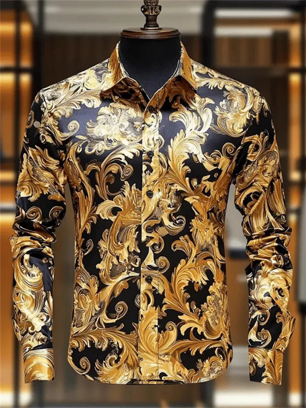 Men's long-sleeved shirt by Ansoff with high-definition printed design, ideal for outdoor leisure and fashionable vacation wear.