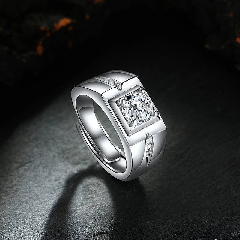 925 Sterling Silver Men Ring Gemstone for Man Women Shining Beautiful Ring Fashion Wedding Party Women Advanced Jewelry Gifts