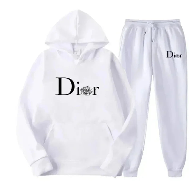 Men's Hooded Sweatshirt Autumn-Winter Set, New Unisex Two-Piece Set for Fitness, Jogging and Leisure