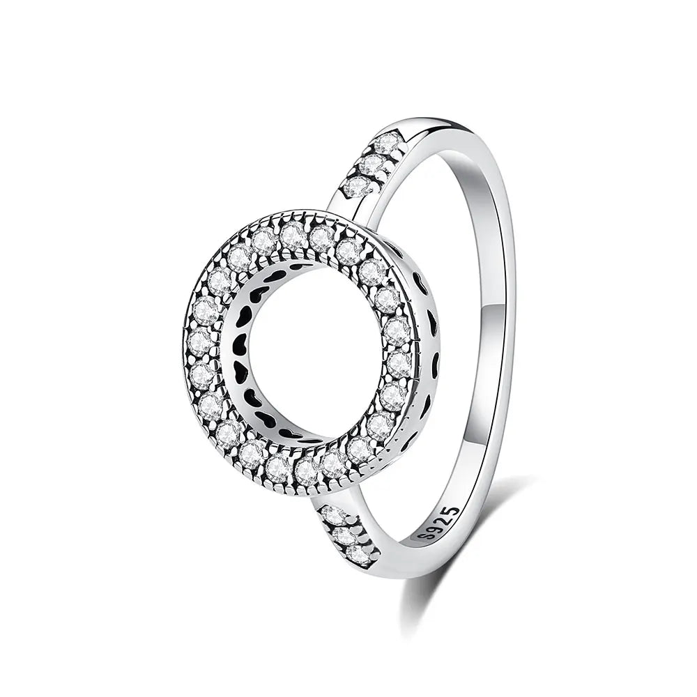Sterling silver crown love heart wishbone engagement ring with rose gold accents and crystal details, luxury jewelry for women.