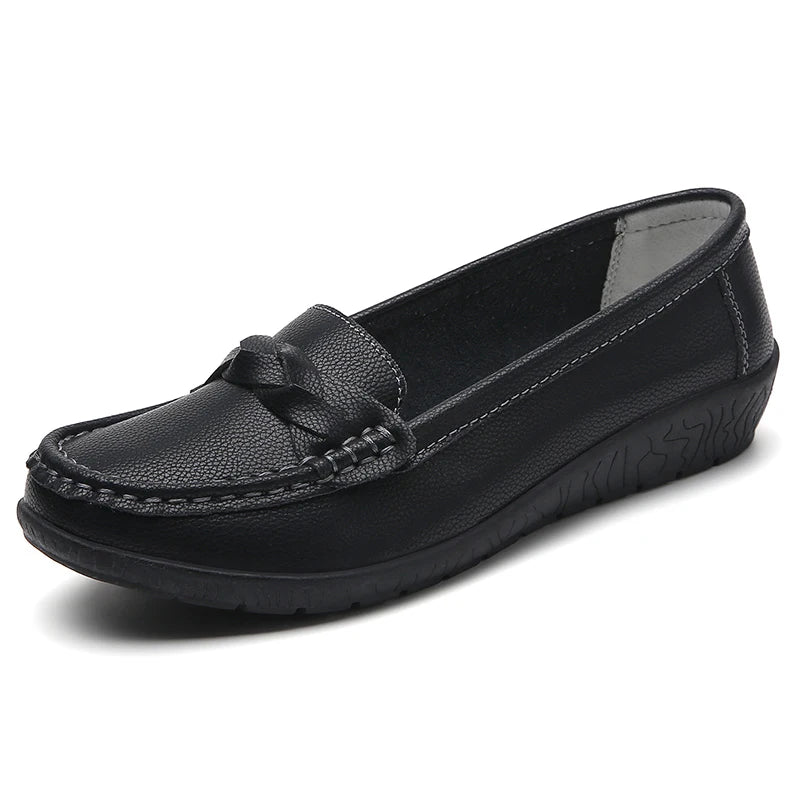 Shoes Women 2025 New Loafers Slip On Flats Leather Shoes Woman Comfortable Flat Shoes Women White Zapatos Mujer Women's Footwear - Acros