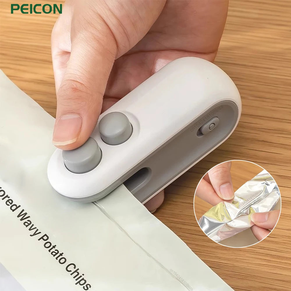 Ansoff mini heat bag sealing machine with sealer bags, handheld plastic food sealer clip for packaging and preserving food.