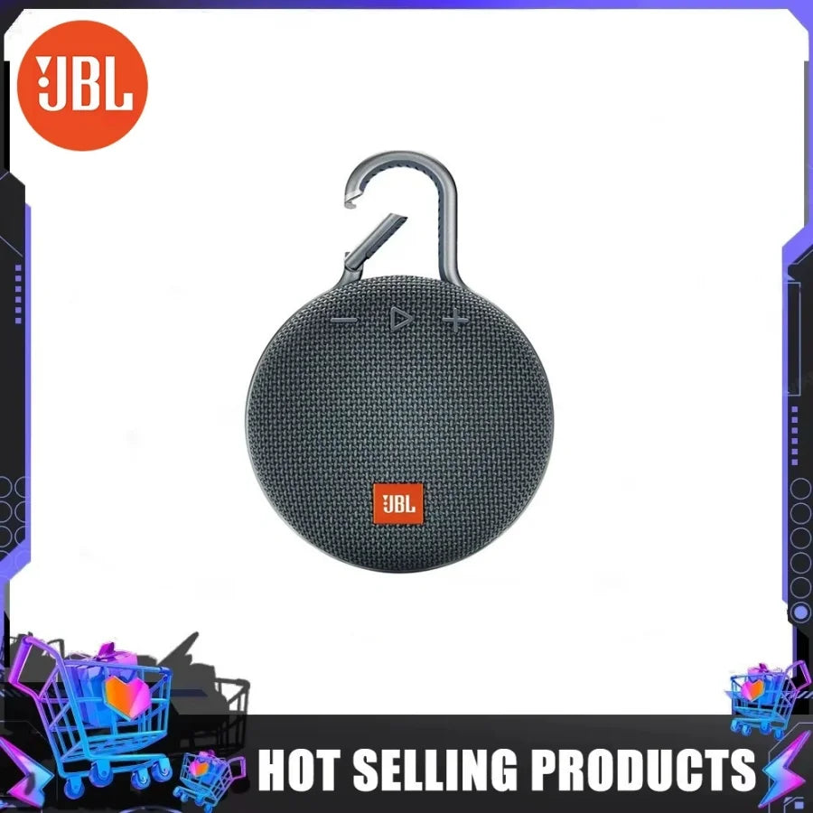 90% New Used JBL Clip 3 Portable Wireless Speaker IPX7 Waterproof Pure Bass Sound 10H Playtime Carabiner for Outdoor Use Mini
