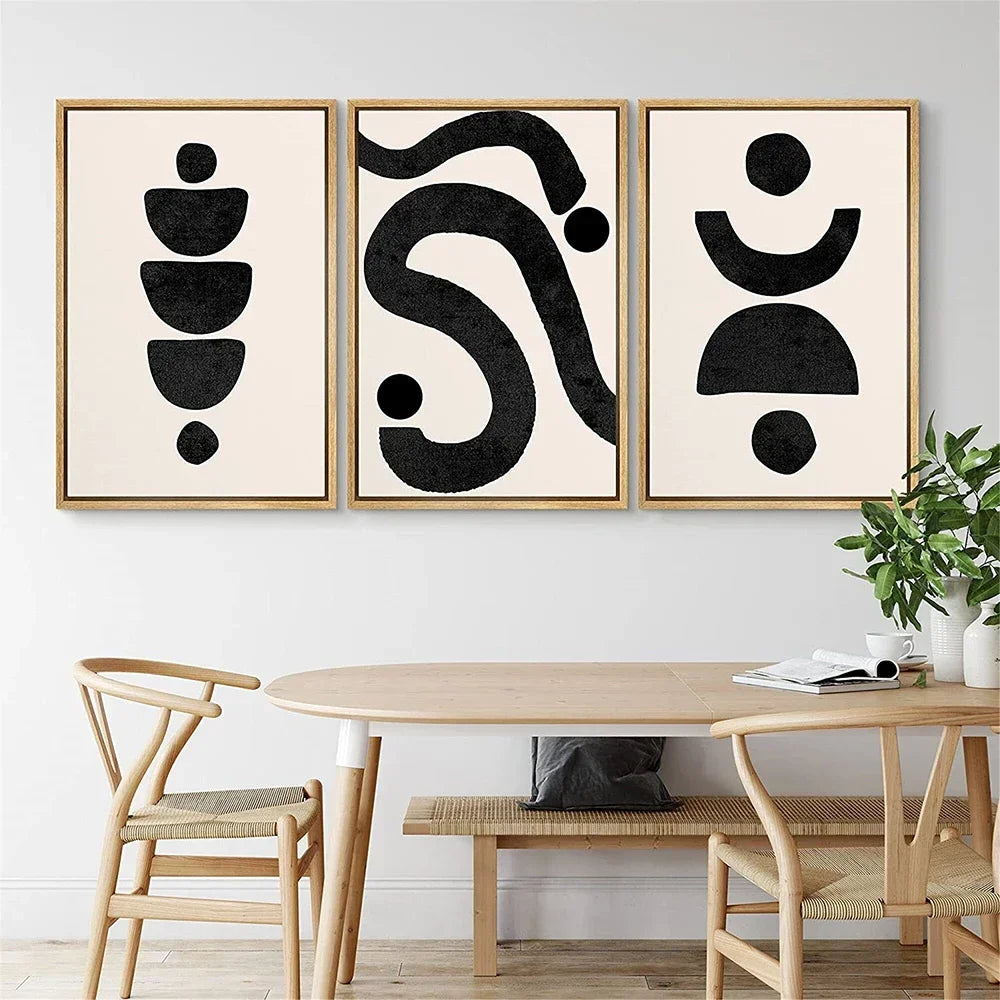 Modern Abstract Wall Art Mid Century Geometric Black Arches HD Canvas Print Poster Home Living Room Bedroom Decoration