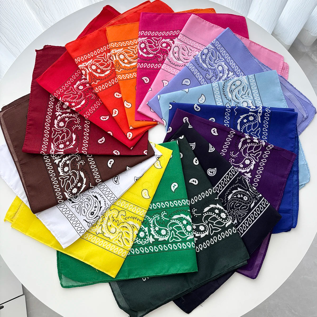 Unisex Paisley bandana hairband by Ansoff, versatile cowboy and biker headwear, worn as wrist or hair wrap, square scarf accessory