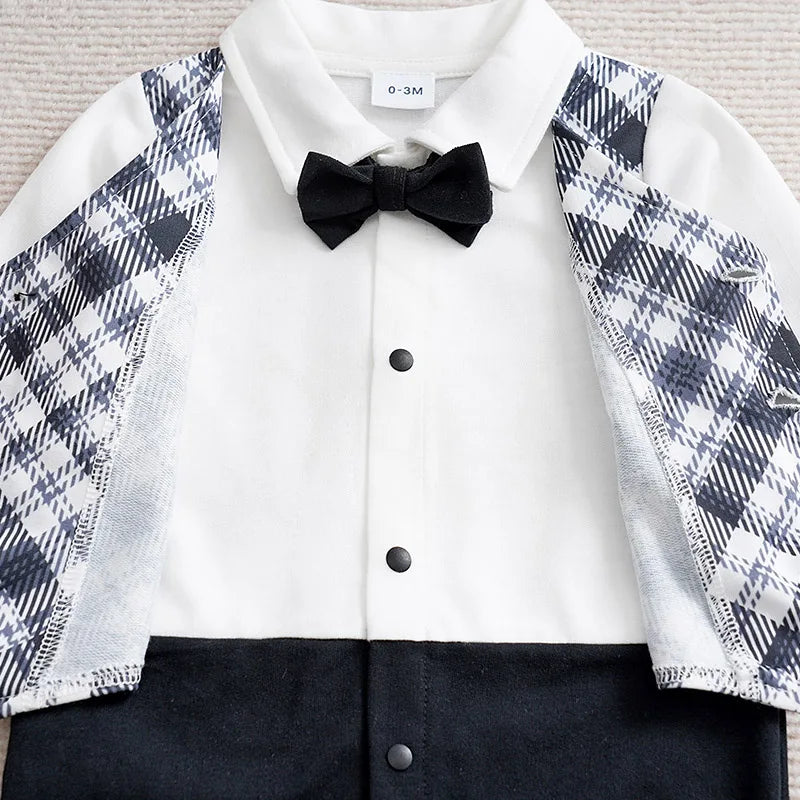 Ansoff newborn baby boy jumpsuit, one-piece clothing with buttons, perfect for parties and comfortable everyday wear.