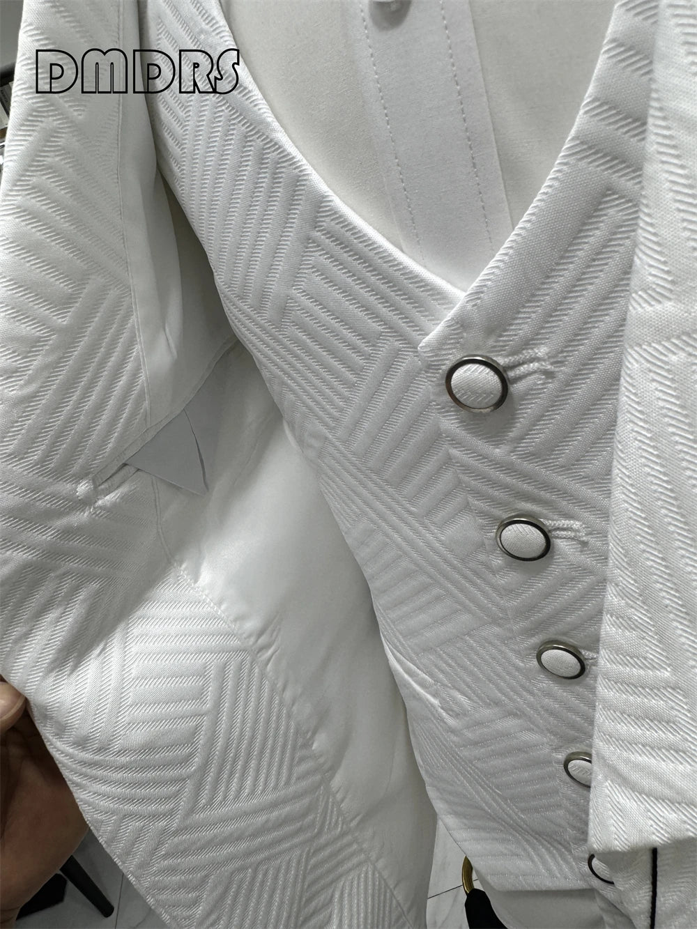 Ansoff men's wedding suit set including a shawl neck blazer, vest, and pants, styled for grooms in high-quality three-piece fashion.
