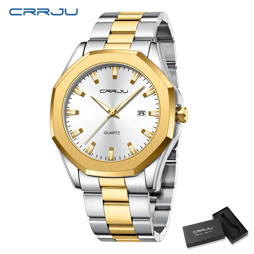 Watches for Men Classic with Date Business Dress Luxury Waterproof Luminous Mens Wrist Watch Analog Stainless Steel Men Watch - Acros