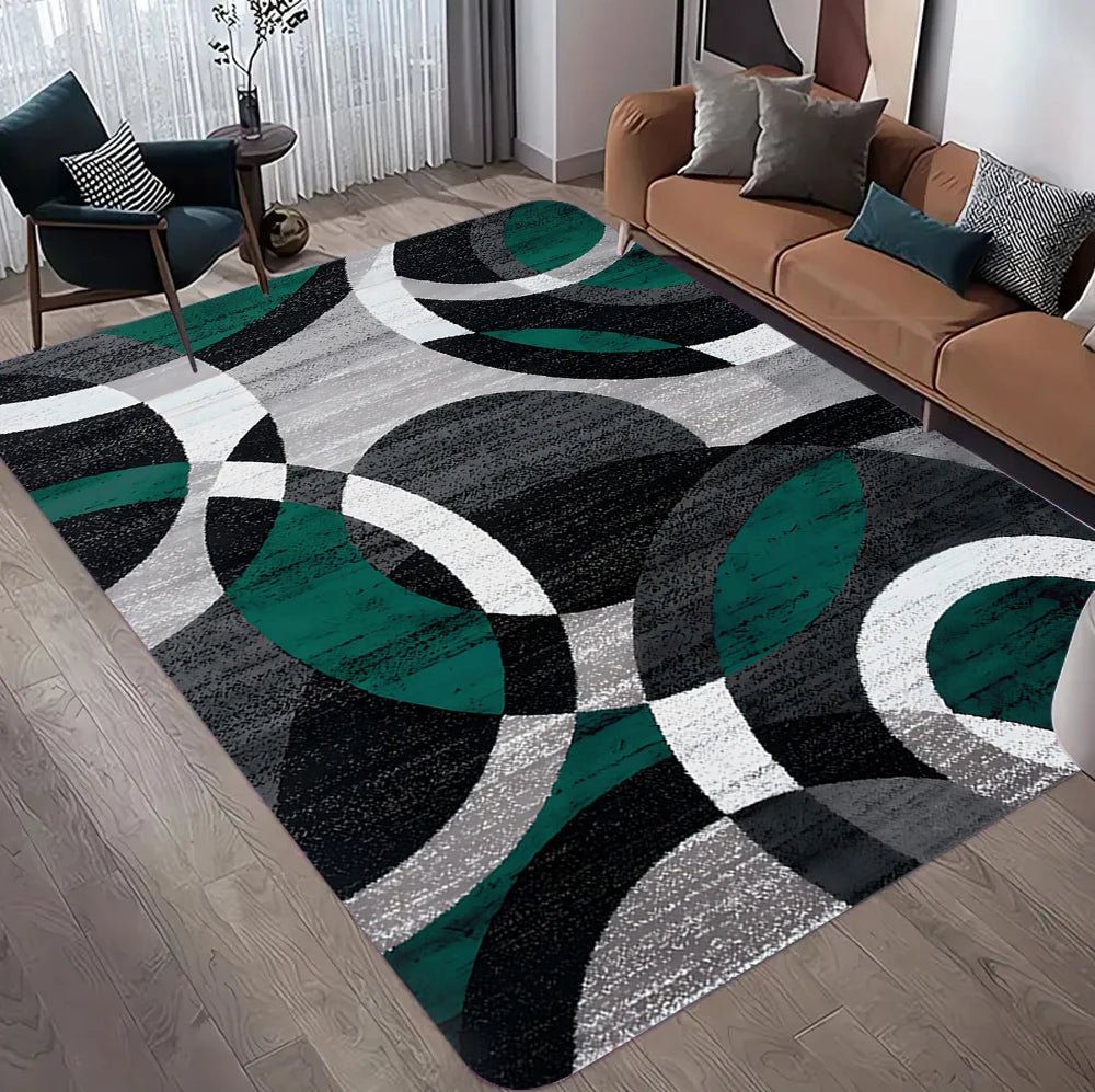 Nordic Large Area Orange Brown Carpet for Living Room Light Luxury Decor Easy Clean Soft Rugs for Bedroom Non-slip Floor Mat