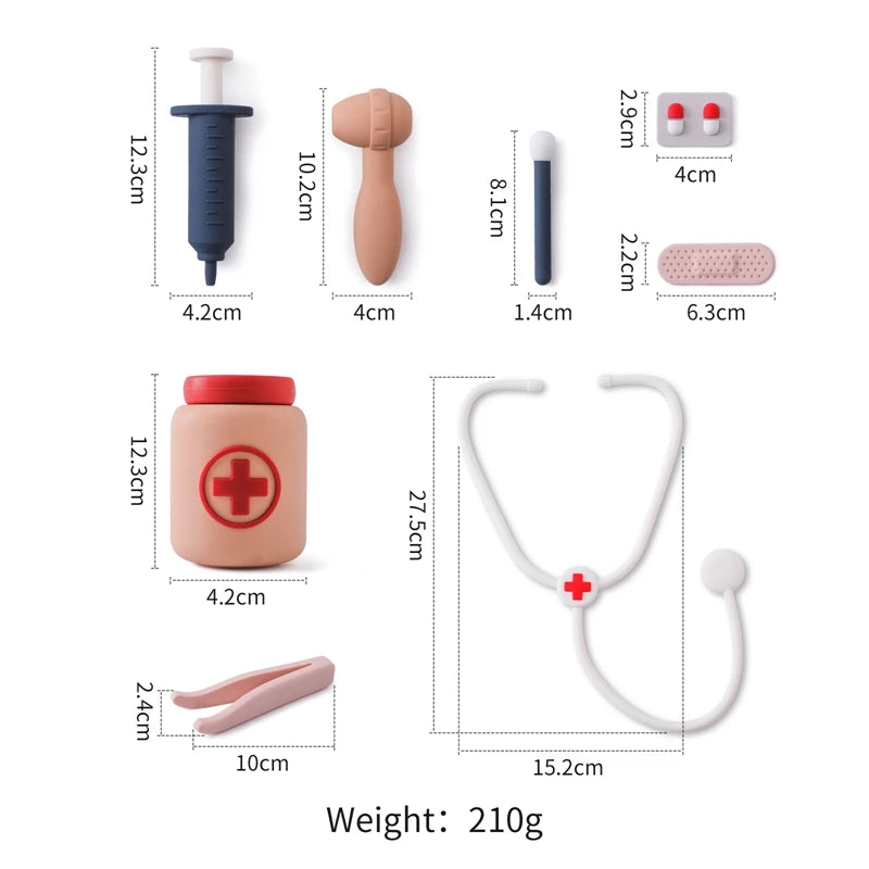 Ansoff baby silicone doctor toys for kids role play, pretend medical accessories for educational and imaginative play.