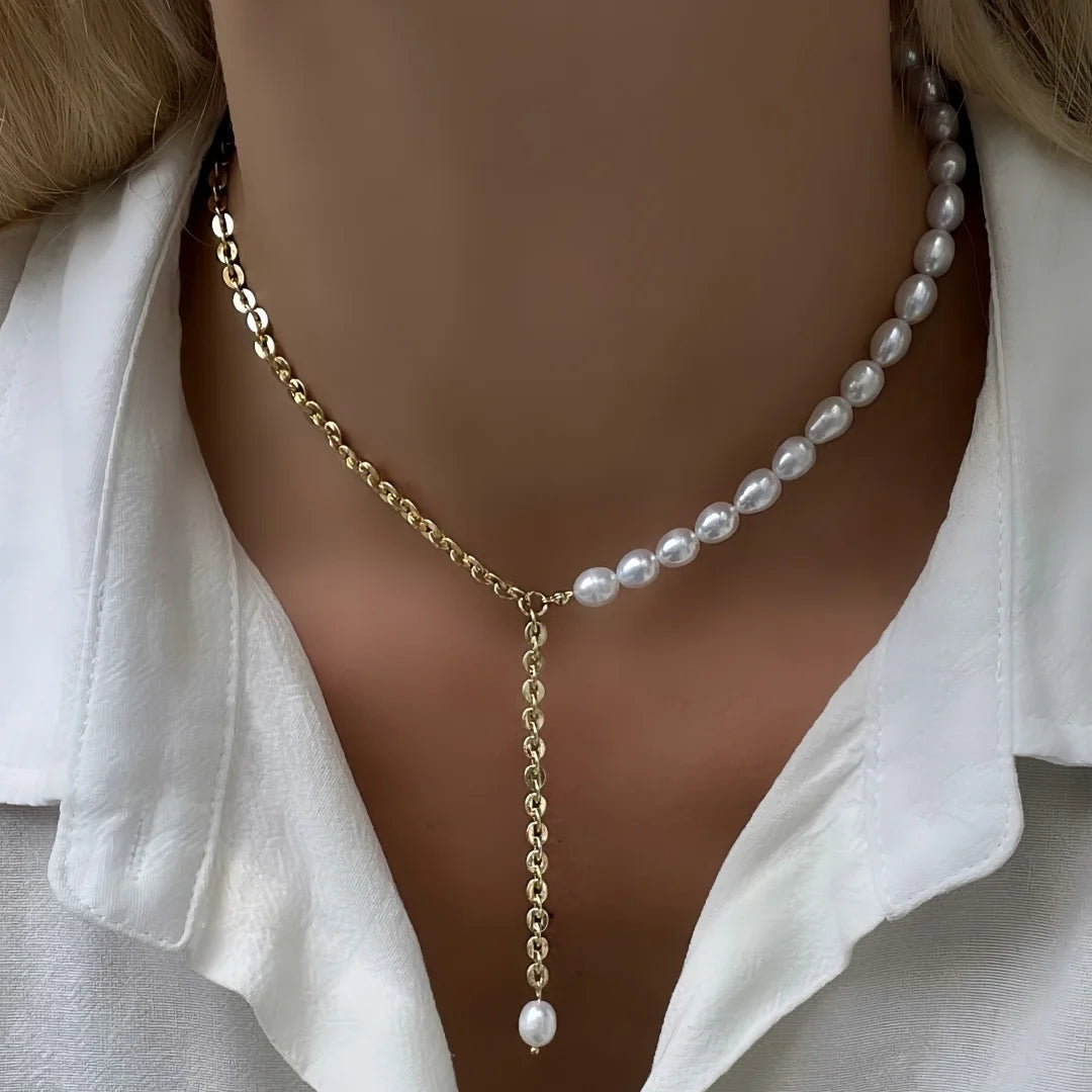 New Irregular Choker Vintage Tassels Zircon Heart Pendant Necklace For Women Female Geometric Baroque Transparent Crystal Chain - Acros