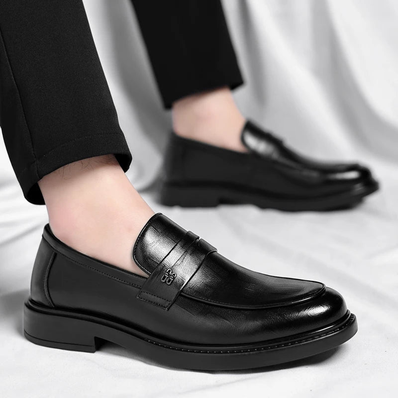 Male Shoes High Quality Fashion Men Business Shoes Italian Handmade Shoes Genuine Leather Loafers Slip-ons Men Casual Footwear - Acros