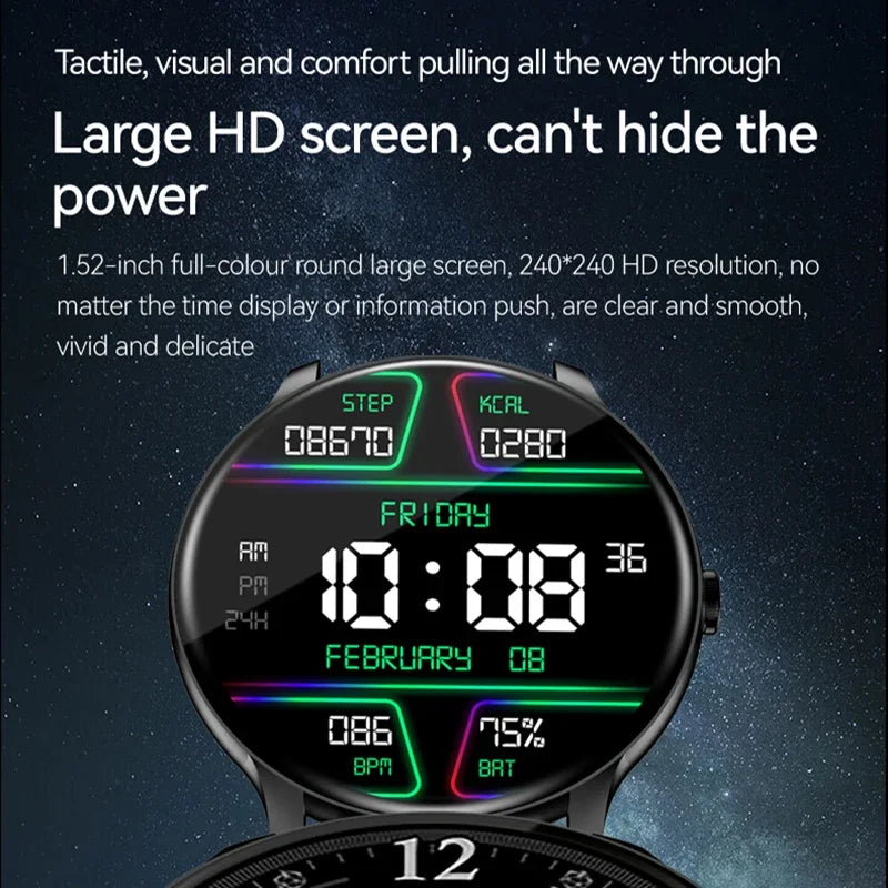 Ansoff men's and women's smartwatch with fitness tracker, blood pressure monitor, Bluetooth call, digital clock, and sport features.
