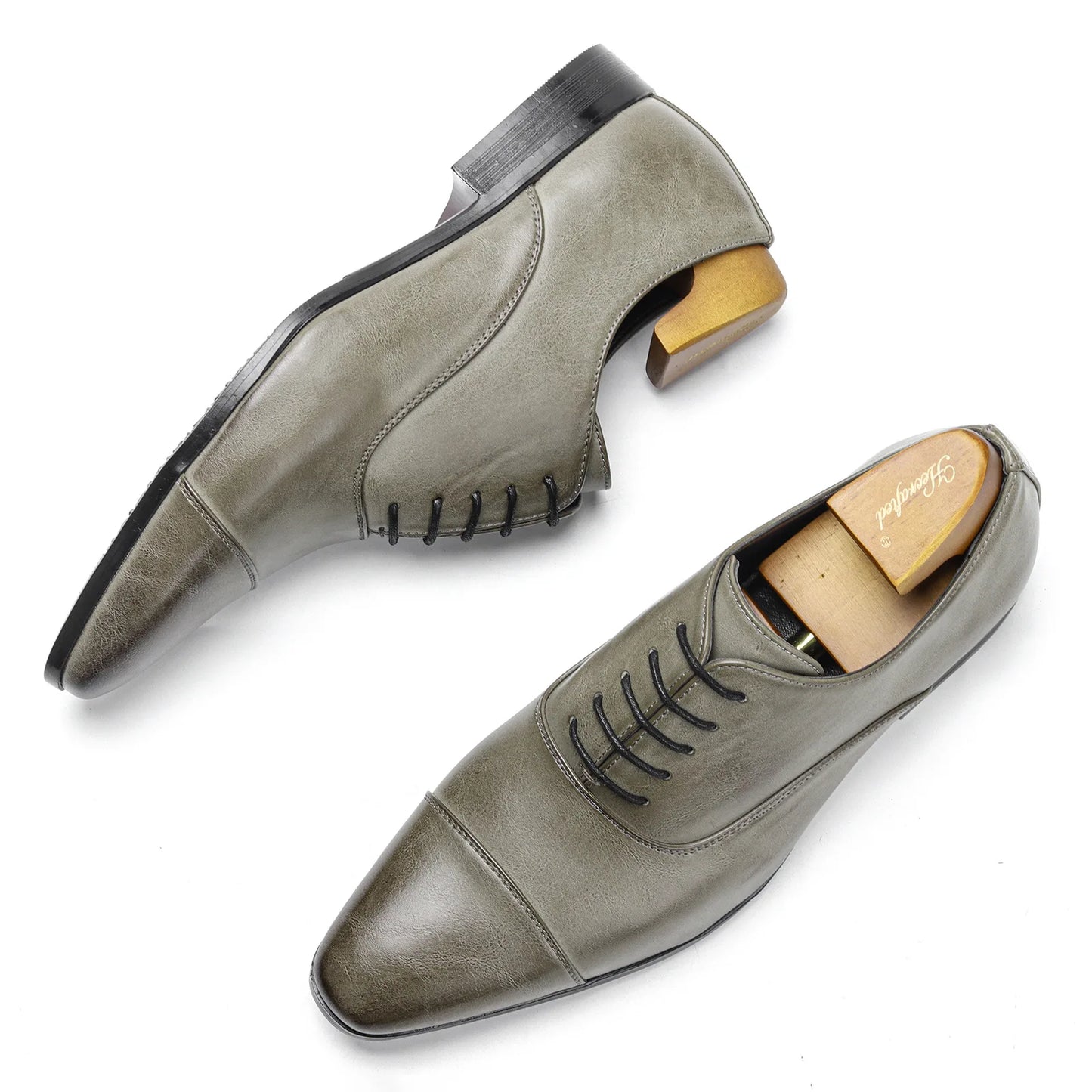 Designer Brand Leather Shoes for Men Wedding Dress Shoe Lace up Casual Business Oxfords Pointed Toe Office Formal Shoes for Man