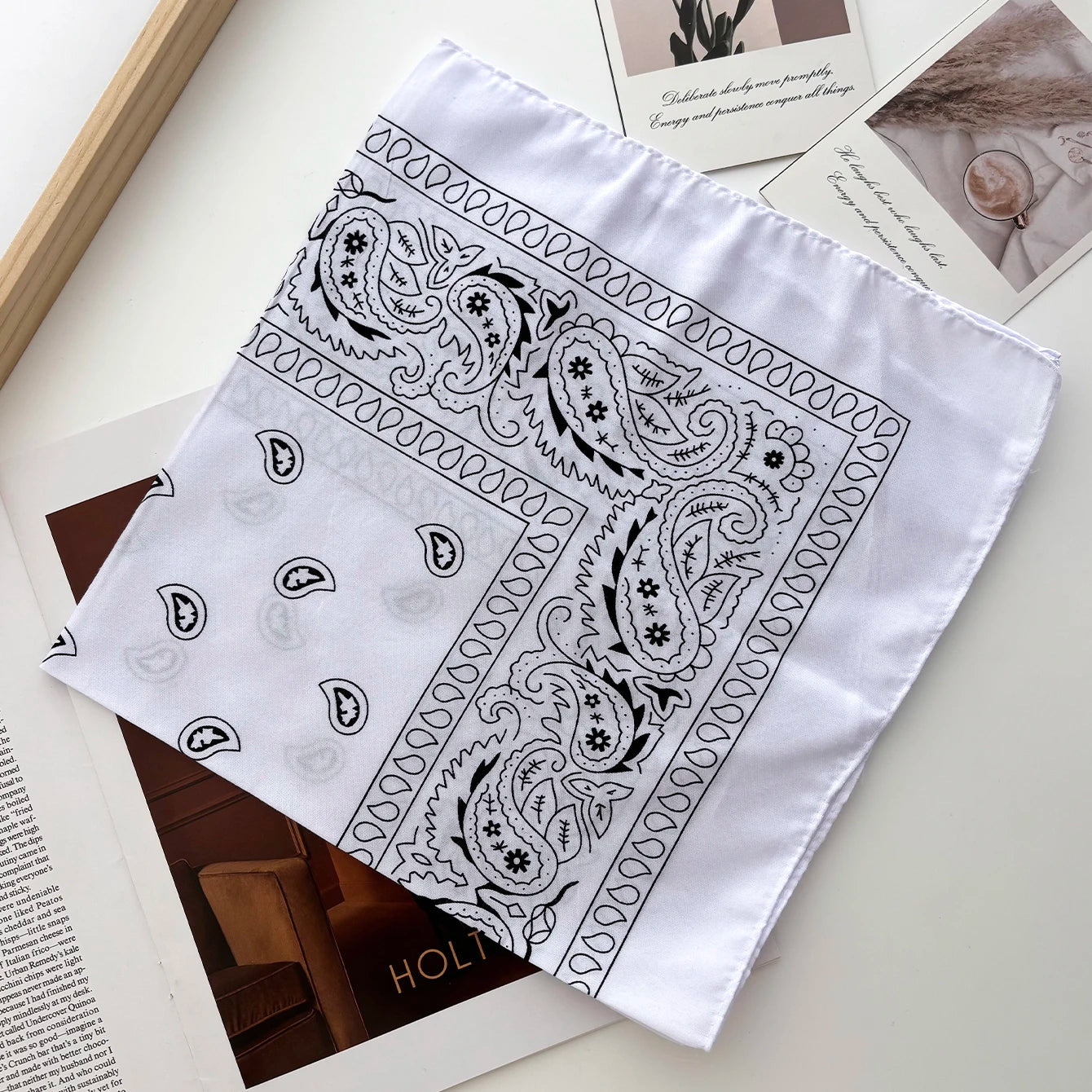 Unisex Ansoff bandana hairband with paisley pattern, versatile head wrap, wrist accessory, and square scarf for men and women.