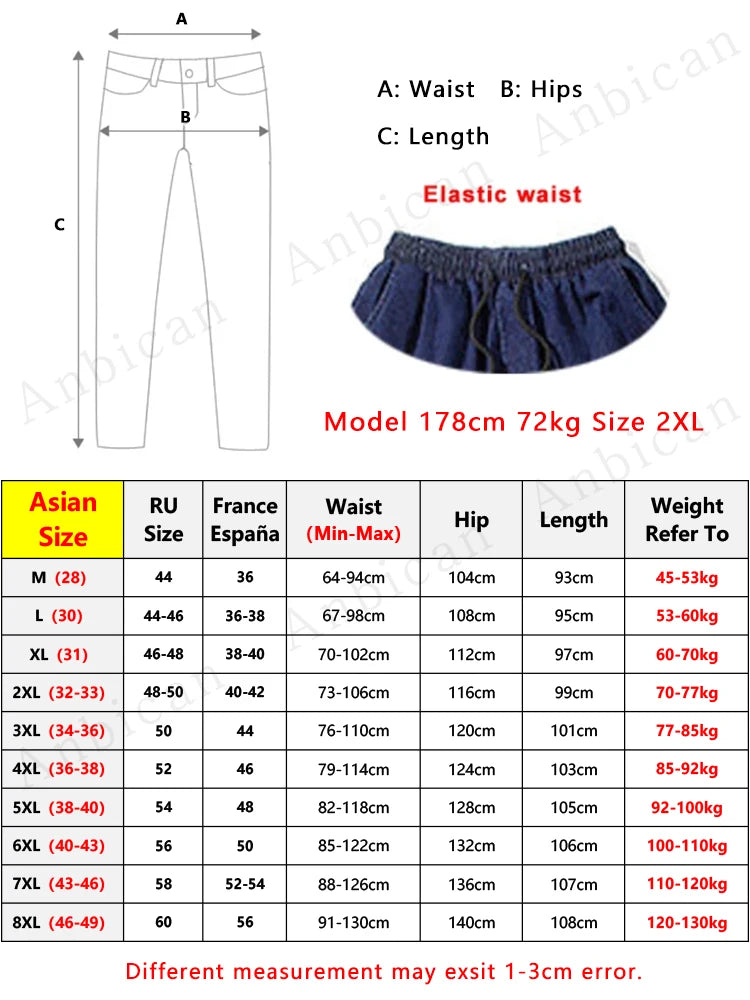 Plus size men's loose jogger jeans by Ansoff, streetwear harem cargo pants, ankle-length denim trousers with relaxed fit.