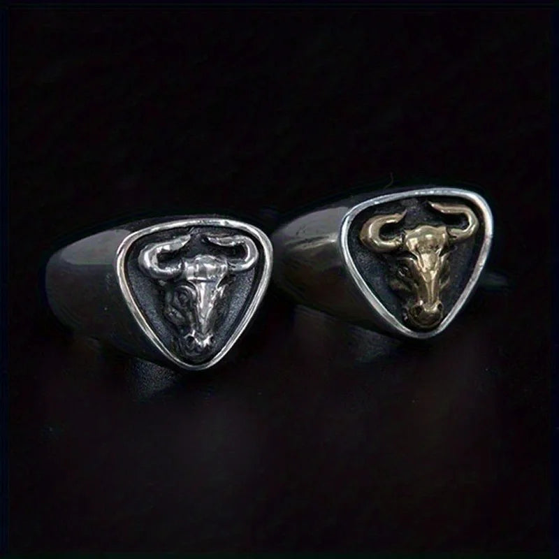 2024 Unique Punk Fashion Personality Retro Style Three-dimensional Ring European Pattern Artificial Ring Jewelry Wholesale