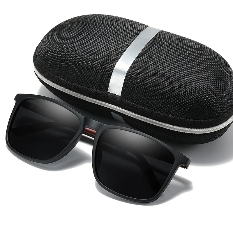 Sports Sunglasses for Men Polarized Comfortable Wear Square Sun Glasses Male Light Weight Eyewear Accessory with Origina UV400 - Acros